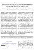 Cover page: Energetic efficiency and the first law: the California net energy system revisited.