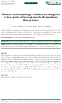 Cover page: Molecular and morphological evidence for recognition of two species within Harpagonella (Amsinckiinae, Boraginaceae)