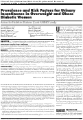 Cover page: Prevalence and Risk Factors for Urinary Incontinence in Overweight and Obese Diabetic Women Action for Health in Diabetes (Look AHEAD) study