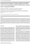 Cover page: Ultrastructural analysis of hippocampal pyramidal neurons from apolipoprotein E-deficient mice treated with a cathepsin inhibitor