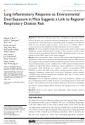 Cover page: Lung Inflammatory Response to Environmental Dust Exposure in Mice Suggests a Link to Regional Respiratory Disease Risk.