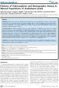 Cover page: Patterns of Polymorphism and Demographic History in Natural Populations of Arabidopsis lyrata