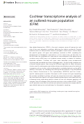 Cover page: Cochlear transcriptome analysis of an outbred mouse population (CFW).