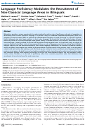 Cover page: Language Proficiency Modulates the Recruitment of Non-Classical Language Areas in Bilinguals