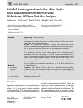 Cover page: Relief of Cervicogenic Headaches after Single-Level and Multilevel Anterior Cervical Diskectomy: A 5-Year Post Hoc Analysis