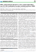 Cover page: DNA conformational dynamics in the context-dependent non-CG CHH methylation by plant methyltransferase DRM2.