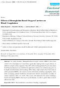 Cover page: Effects of Hemoglobin-Based Oxygen Carriers on Blood Coagulation