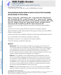 Cover page: Using Epidemiological Data to Inform Clinical Trial Feasibility Assessments: A Case Study.