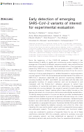 Cover page: Early detection of emerging SARS-CoV-2 variants of interest for experimental evaluation