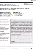 Cover page: Dissemination of a successful dementia care program: Lessons from early adopters