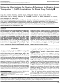 Cover page: Molecular Mechanisms for Species Differences in Organic Anion Transporter 1, OAT1: Implications for Renal Drug Toxicity