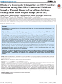 Cover page: Effects of a Community Intervention on HIV Prevention Behaviors among Men Who Experienced Childhood Sexual or Physical Abuse in Four African Settings: Findings from NIMH Project Accept (HPTN 043)