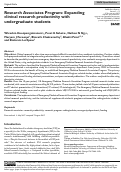 Cover page: Research Associates Program: Expanding clinical research productivity with undergraduate students