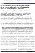 Cover page: Experimental and pan-cancer genome analyses reveal widespread contribution of acrylamide exposure to carcinogenesis in humans