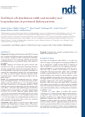 Cover page: Red blood cell distribution width and mortality and hospitalizations in peritoneal dialysis patients.