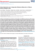 Cover page: Vision-Dependent and -Independent Molecular Maturation of Mouse Retinal Ganglion Cells