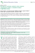 Cover page: Emergency medicine resident crisis resource management ability: a simulation-based longitudinal study