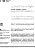 Cover page: Ten Years of PLoS Computational Biology: A Decade of Appreciation and Innovation.