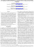 Cover page: Investigating the Relationship Between Surprisal and Processing in Programming Languages