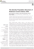 Cover page: The Genetic Population Structure of Robinson Crusoe Island, Chile