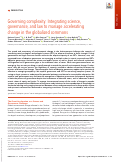 Cover page: Governing complexity: Integrating science, governance, and law to manage accelerating change in the globalized commons