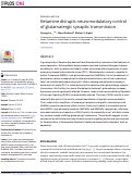 Cover page: Ketamine disrupts neuromodulatory control of glutamatergic synaptic transmission