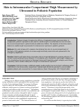 Cover page: Skin to Intramuscular Compartment Thigh Measurement by Ultrasound in Pediatric Population