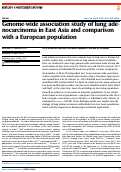 Cover page: Genome-wide association study of lung adenocarcinoma in East Asia and comparison with a European population