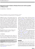 Cover page: Hybrid Dynamical Models of Human Motion for the Recognition of Human Gaits