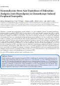 Cover page: Neuroendocrine Stress Axis-Dependence of Duloxetine Analgesia (Anti-Hyperalgesia) in Chemotherapy-Induced Peripheral Neuropathy.