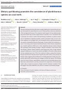 Cover page: Dietary partitioning promotes the coexistence of planktivorous species on coral reefs