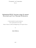 Cover page: Optimizing HVAC Systems using Occupant Detection and User Thermal Preferences