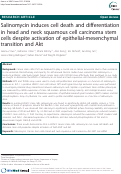 Cover page: Salinomycin induces cell death and differentiation in head and neck squamous cell carcinoma stem cells despite activation of epithelial-mesenchymal transition and Akt