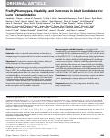 Cover page: Frailty Phenotypes, Disability, and Outcomes in Adult Candidates for Lung Transplantation