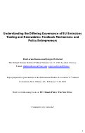 Cover page: Understanding the Differing Governance of EU Emissions Trading and Renewables: Feedback Mechanisms and Policy Entrepreneurs