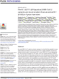 Cover page: The B.1.427/1.429 (epsilon) SARS-CoV-2 variants are more virulent than ancestral B.1 (614G) in Syrian hamsters