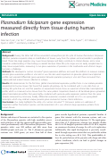 Cover page: Plasmodium falciparumgene expression measured directly from tissue during human infection