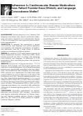 Cover page: Adherence to Cardiovascular Disease Medications: Does Patient-Provider Race/Ethnicity and Language Concordance Matter?