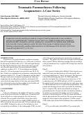 Cover page: Traumatic Pneumothorax Following Acupuncture: A Case Series