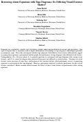 Cover page: Reasoning About Equations with Tape Diagrams: Do Differing Visual FeaturesMatter?