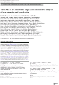 Cover page: The ENIGMA Consortium: large-scale collaborative analyses of neuroimaging and genetic data