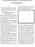 Cover page: A Model of Fast Human Performance on a Computationally Hard Problem