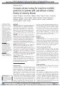 Cover page: Coronary calcium scoring for long-term mortality prediction in patients with and without a family history of coronary disease