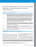 Cover page: Application of Behavioral Economics Principles Improves Participation in Mailed Outreach for Colorectal Cancer Screening