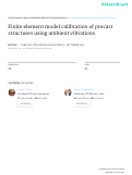 Cover page: Finite element model calibration of precast structures using ambient vibrations