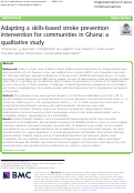 Cover page: Adapting a skills-based stroke prevention intervention for communities in Ghana: a qualitative study.