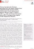 Cover page: Human Asymptomatic Epitopes Identified from the Herpes Simplex Virus Tegument Protein VP13/14 (UL47) Preferentially Recall Polyfunctional Effector Memory CD44high CD62Llow CD8+ TEM Cells and Protect Humanized HLA-A*02:01 Transgenic Mice against Ocular Herpesvirus Infection.