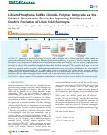 Cover page: Lithium Phosphorus Sulfide Chloride–Polymer Composite via the Solution–Precipitation Process for Improving Stability toward Dendrite Formation of Li-Ion Solid Electrolyte