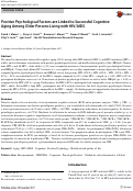 Cover page: Positive Psychological Factors are Linked to Successful Cognitive Aging Among Older Persons Living with HIV/AIDS