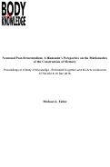 Cover page: Neuronal Post-Structuralism: A Humanist's Perspective on the Mathematics of the Construction of Memory